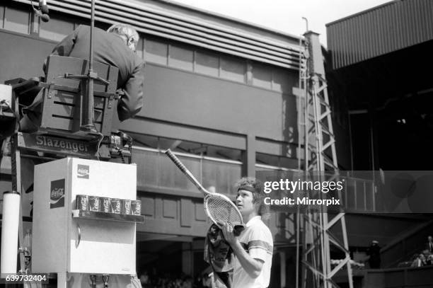 John McEnroe v Tom Gullikson, first round match at Wimbledon on Court Number One, Monday 22nd June 1981. John McEnroe was two flashpoints away from...