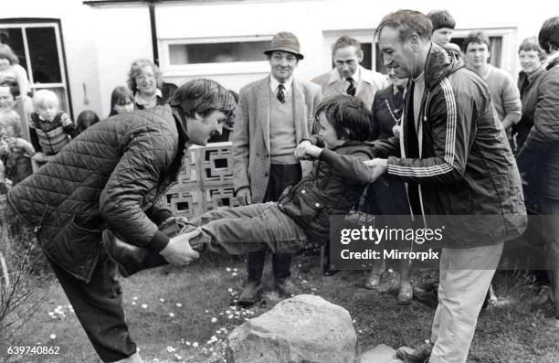 Beating the Bounds - Llantrisant - The Freemen of the ancient town are shown beating the bounds, a ceremony carried out every seven years. During...