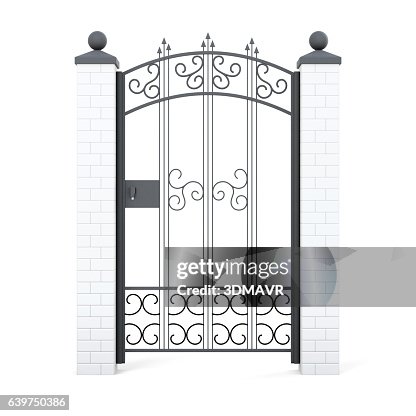 Forged Gate Vector Forged Gate With Ornament 3d Rendering High-Res Vector Graphic - Getty ...