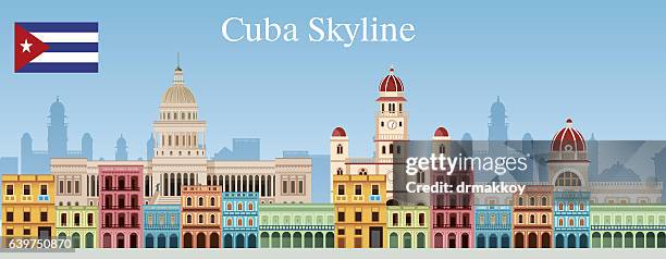 kuba die skyline - malecon stock-grafiken, -clipart, -cartoons und -symbole