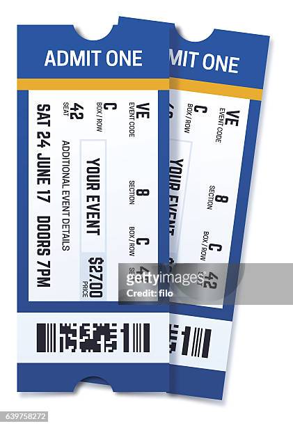 admit one two event tickets - accessibility vector stock illustrations
