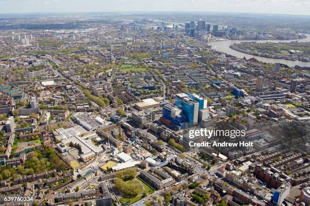 aerial photography view east of the royal london hospital. london e1 uk. - reportage hospital stock pictures, royalty-free photos & images