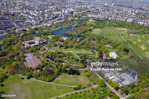 aerial view west of regents park. london w1 nw1 uk. - marylebone photos et images de collection