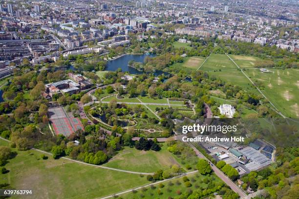 aerial view west of regents park. london w1 nw1 uk. - regent's park bildbanksfoton och bilder