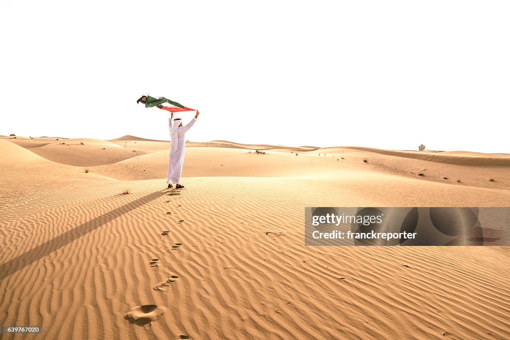 Celebrating the uae national day on the desert