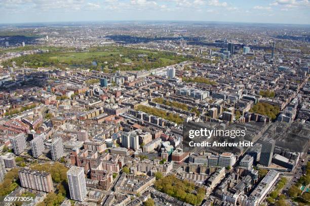 aerial photography view north-east of marylebone.  london w1 uk. - marylebone photos et images de collection