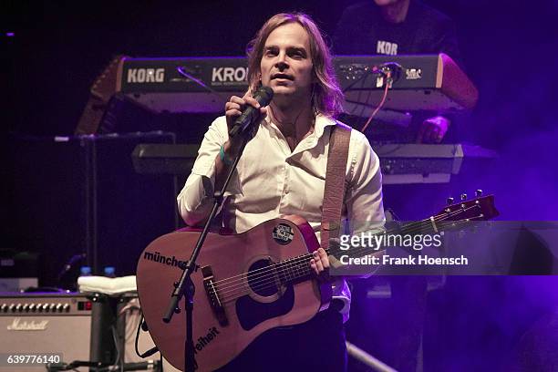 Singer Tim Wilhelm of the German band Muenchener Freiheit performs live during a concert at the Friedrichstadtpalast on January 23, 2017 in Berlin,...