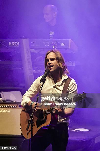 Singer Tim Wilhelm of the German band Muenchener Freiheit performs live during a concert at the Friedrichstadtpalast on January 23, 2017 in Berlin,...
