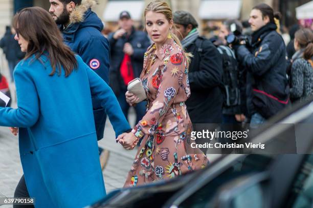 Kitty Spencer outside Schiaparelli on January 23, 2017 in Paris, Canada.