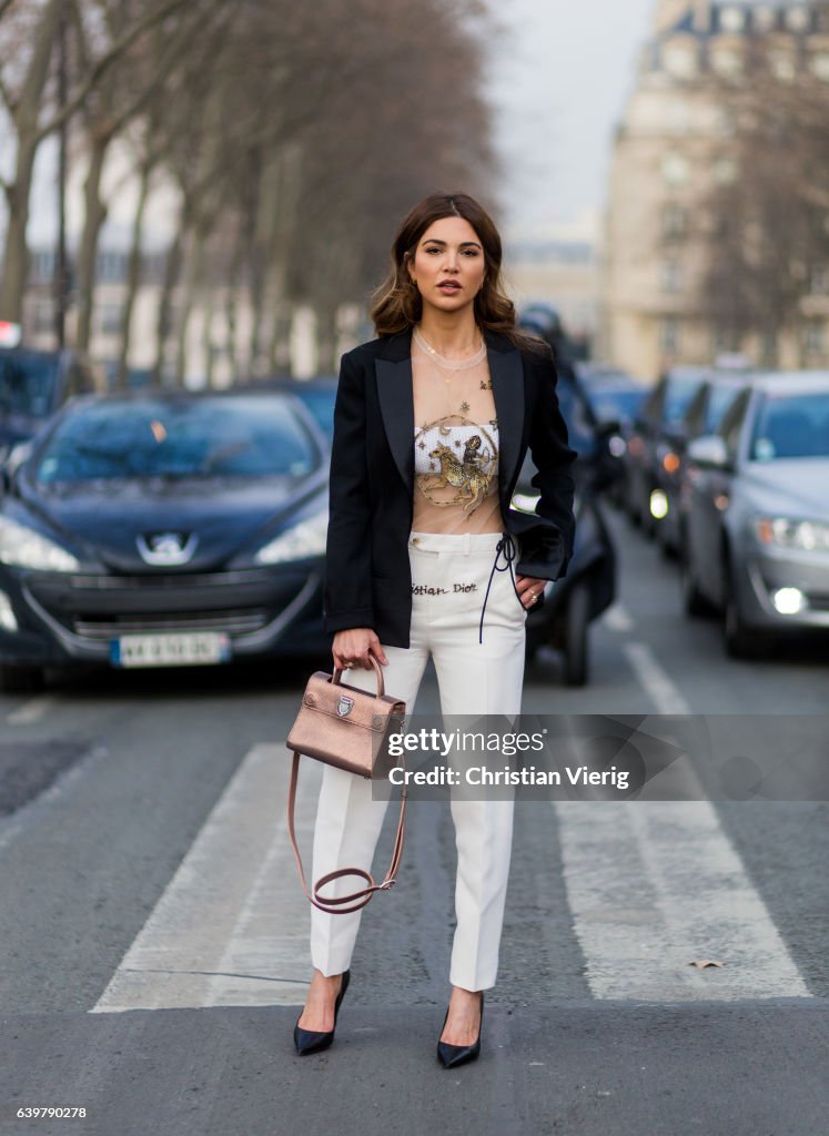 Street Style : Day Two - Paris Fashion Week- Haute Couture Spring Summer 2017