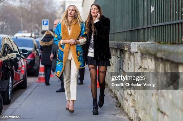 Lauren Santo Domingo and Bianca Brandolini d'Adda outside Dior on January 23, 2017 in Paris, Canada.
