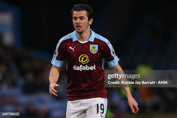 Joey Barton of Burnley during The Emirates FA Cup Third Round Replay between Burnley and Sunderland at Turf Moor on January 17, 2017 in Burnley,...