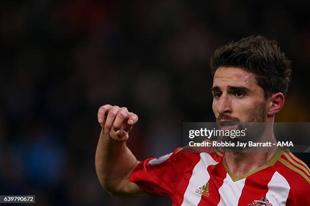 Fabio Borini of Sunderland during The Emirates FA Cup Third Round Replay between Burnley and Sunderland at Turf Moor on January 17, 2017 in Burnley,...