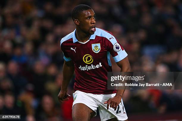 Tendayi Darikwa of Burnley during The Emirates FA Cup Third Round Replay between Burnley and Sunderland at Turf Moor on January 17, 2017 in Burnley,...