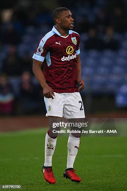 Tendayi Darikwa of Burnley during The Emirates FA Cup Third Round Replay between Burnley and Sunderland at Turf Moor on January 17, 2017 in Burnley,...