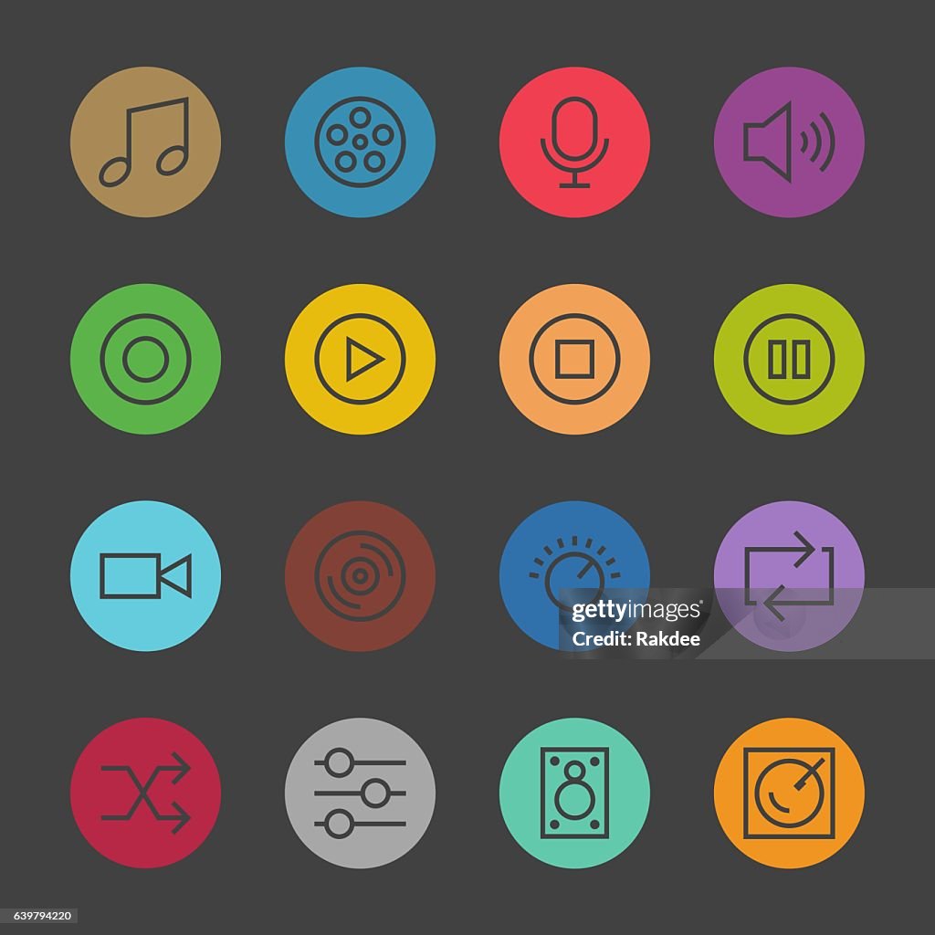 Basic Icon Set 5 - Color Circle Series