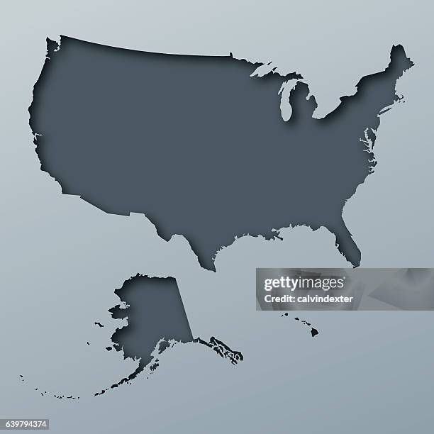 usa map - drop shadow stock illustrations