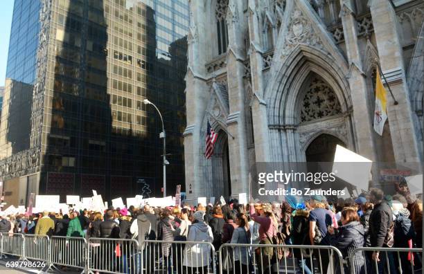 women's march on january 21st, 2017, in nyc - political rally stock pictures, royalty-free photos & images