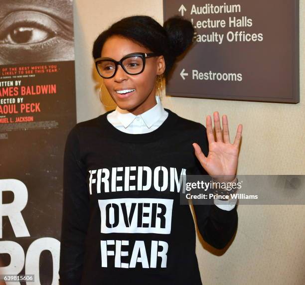 Janelle Monae attends "I Am Not Your Negro" Atlanta Screening at Morehouse College on January 23, 2017 in Atlanta, Georgia.