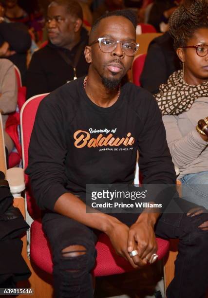 Fahamu Pecou attends "I Am Not Your Negro" Atlanta Screening at Morehouse College on January 23, 2017 in Atlanta, Georgia.