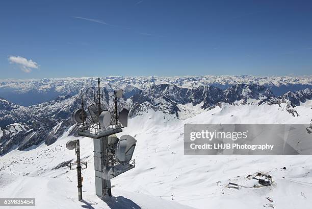 weather station on the zugspitze, germany bavaria - weather station stock pictures, royalty-free photos & images