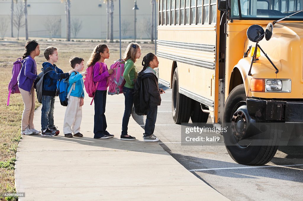 Children boarding school bus