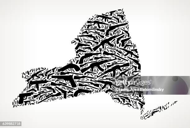 new york gun black icon pattern background - shotgun shooting stock illustrations