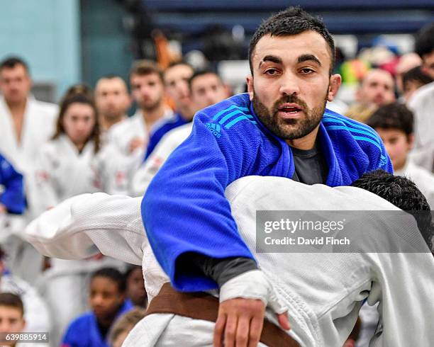 Athens Olympic champion and three times World champion, Ilias Iliadis of Greece shows how he dominates his opponent with his gripping to the 300+...