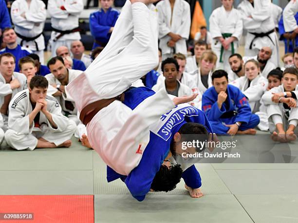 Athens Olympic champion and three times World champion, Ilias Iliadis of Greece demonstrates his favourite throw to the 300+ participants during his...