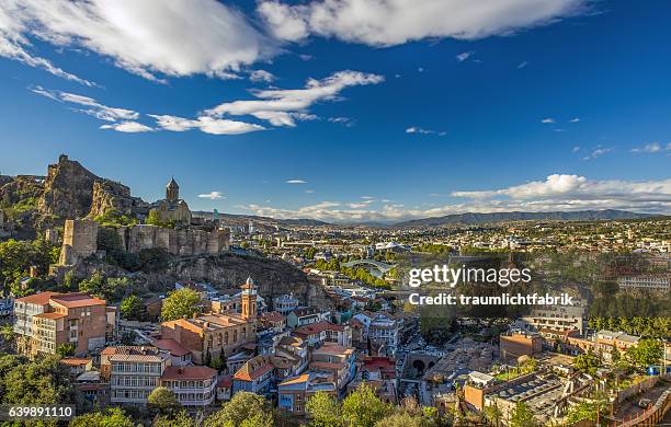 overlooking tbilisi old town - tiflis stock pictures, royalty-free photos & images