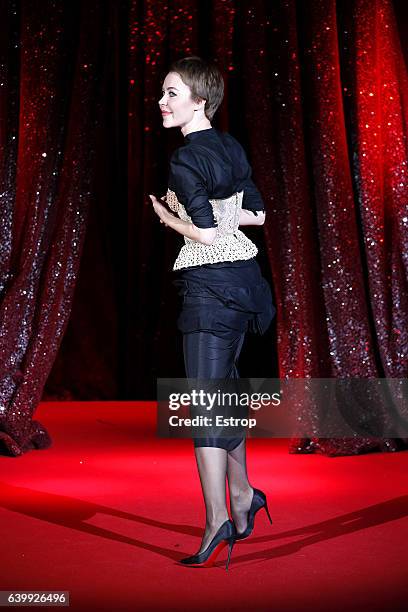 Designer walks the runway during the Ulyana Sergeenk Spring Summer 2017 show as part of Paris Fashion Week on January 25, 2017 in Paris, France.