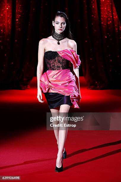 Model walks the runway during the Ulyana Sergeenk Spring Summer 2017 show as part of Paris Fashion Week on January 25, 2017 in Paris, France.