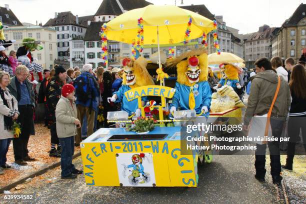 basel carnival. waggis mask. - waggis stock pictures, royalty-free photos & images