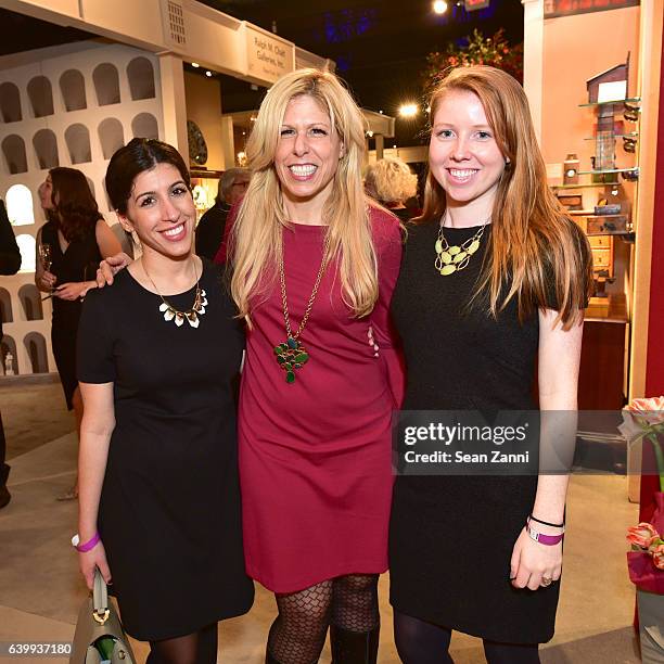 Michelle Cacciatore, Stacy McLaughlin and Grace Tormey attend 2017 Winter Antiques Show Opening Night Party at Park Avenue Armory on January 19, 2017...