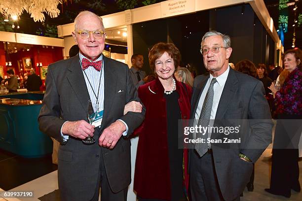 Robert Ballard, Kathy Doyle and Jonathan Wainwright attend 2017 Winter Antiques Show Opening Night Party at Park Avenue Armory on January 19, 2017 in...