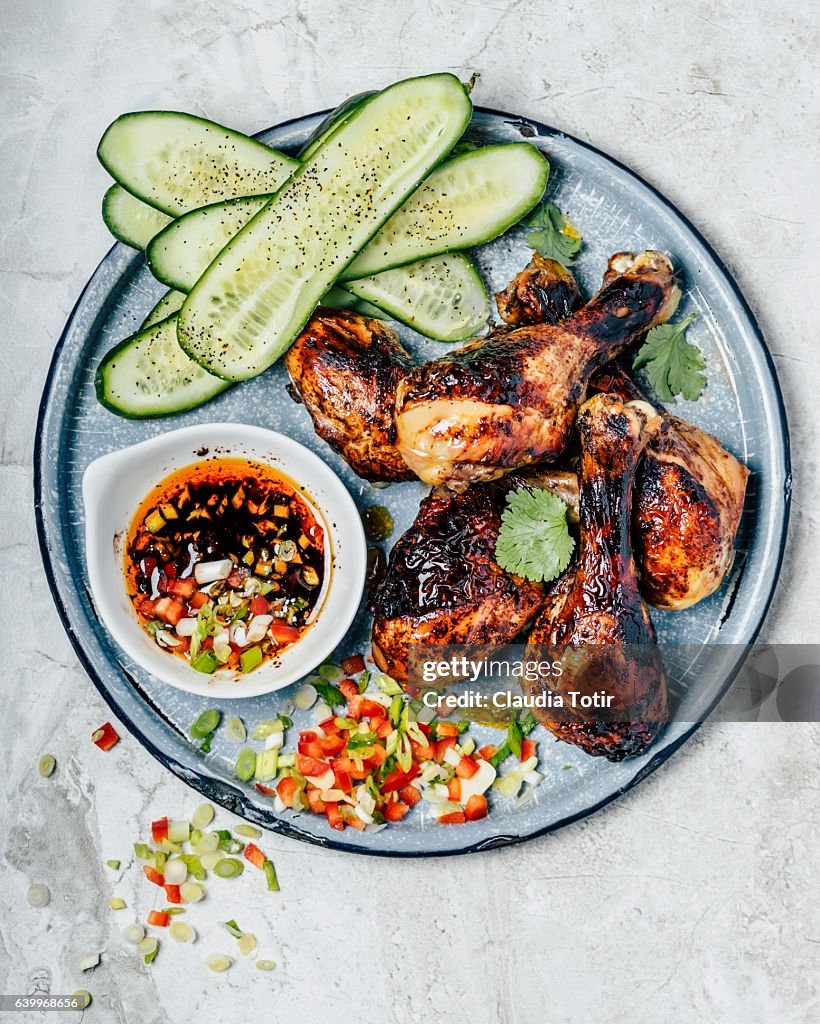 Roasted chicken legs