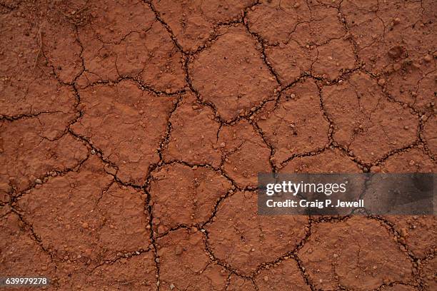 Red Ground Parched Cracked Red Ground In The Outback High-Res Stock Photo - Getty ...
