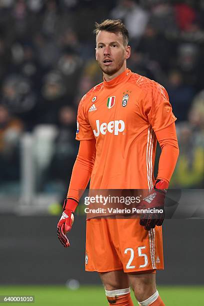 Norberto Murara Neto of Juventus FC looks on during the TIM Cup match between Juventus FC and AC Milan at Juventus Stadium on January 25, 2017 in...