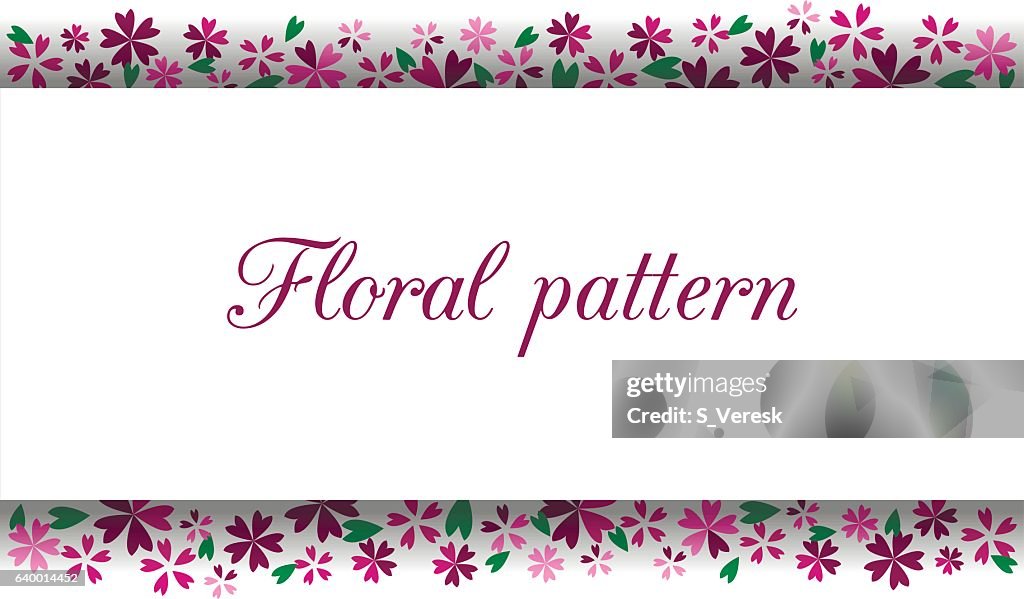 Floral Rectangular Frame With Flowers And Leaves High-Res Vector ...