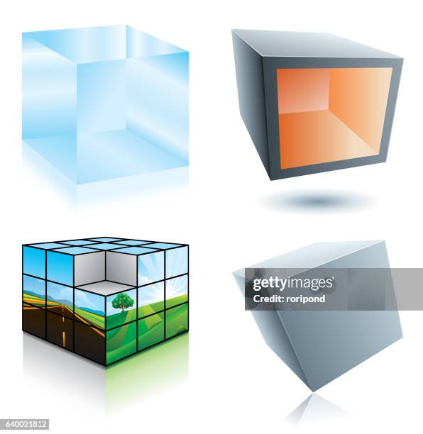 set of cubes - framework infographic stock illustrations
