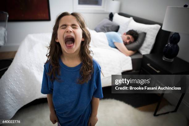 young girl screaming - children shouting stock pictures, royalty-free photos & images