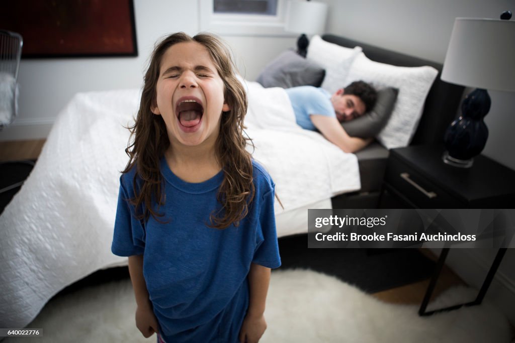 Young girl screaming