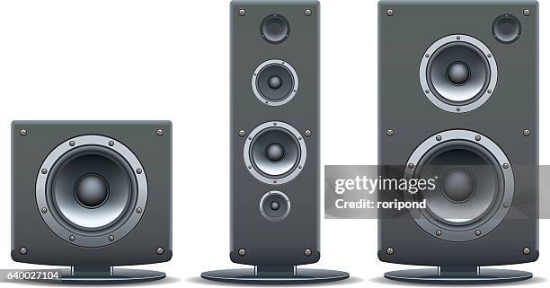 set of speakers - music speaker stock illustrations