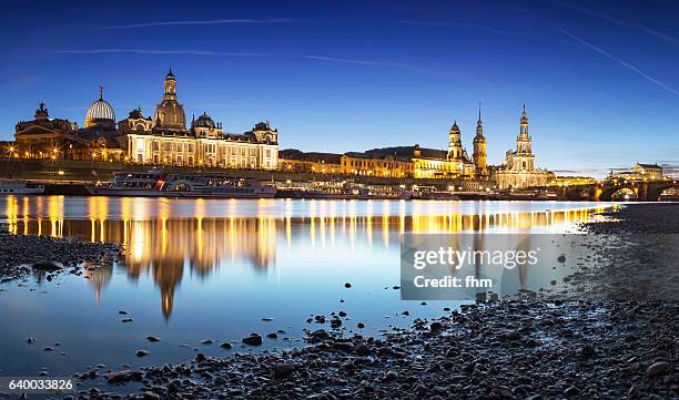 the famous dresden skyline with elbe river (saxony/ germany) - coastal feature stock pictures, royalty-free photos & images