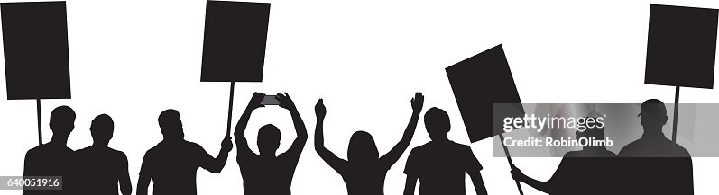 People Protesting Silhouettes People Protesting Silhouettes