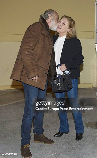 Pepa Flores and Massimo Stecchini attend Celia Flores concert '20 years from Marisol to Pepa Flores' at Cervantes Theatre on December 23, 2016 in...