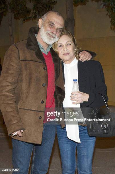 Pepa Flores and Massimo Stecchini attend Celia Flores concert '20 years from Marisol to Pepa Flores' at Cervantes Theatre on December 23, 2016 in...