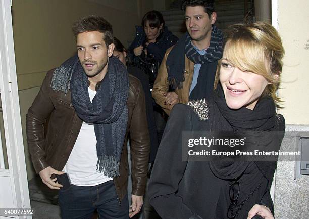 Pablo Alboran and Maria Esteve attend Celia Flores concert '20 years from Marisol to Pepa Flores' at Cervantes Theatre on December 23, 2016 in...