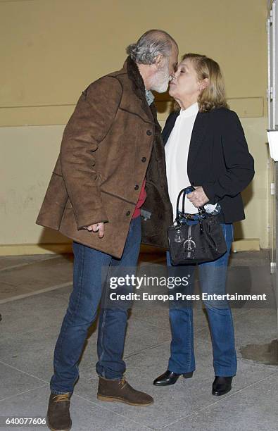 Pepa Flores and Massimo Stecchini attend Celia Flores concert '20 years from Marisol to Pepa Flores' at Cervantes Theatre on December 23, 2016 in...