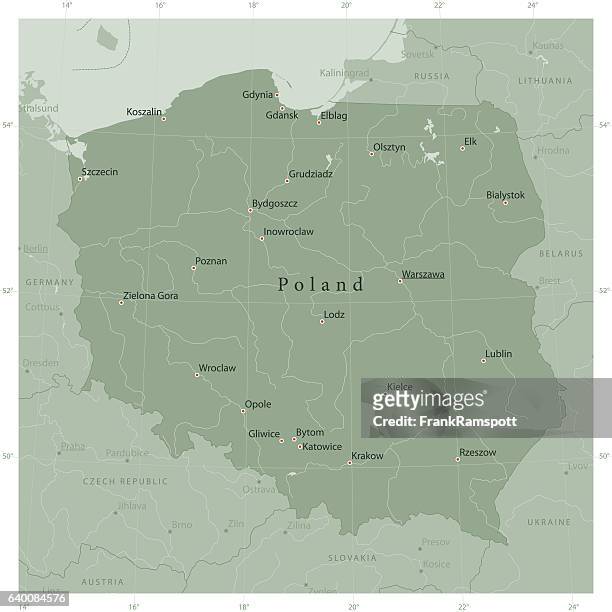 illustrazioni stock, clip art, cartoni animati e icone di tendenza di polonia paese mappa verde oliva - polonia